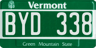 VT license plate BYD338