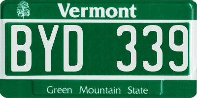 VT license plate BYD339