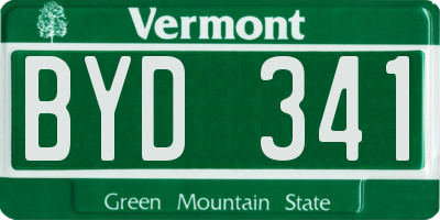 VT license plate BYD341