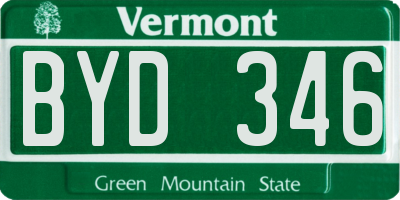 VT license plate BYD346