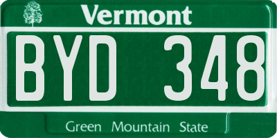 VT license plate BYD348