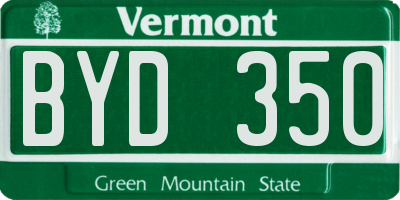 VT license plate BYD350