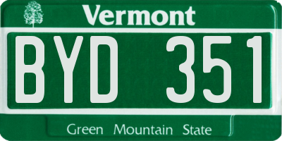 VT license plate BYD351
