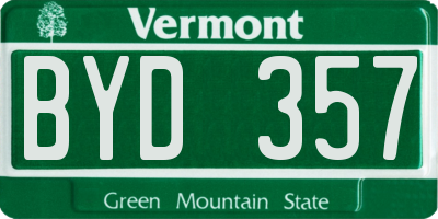 VT license plate BYD357