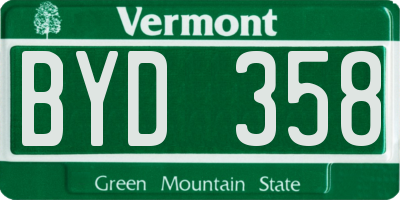 VT license plate BYD358