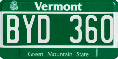 VT license plate BYD360