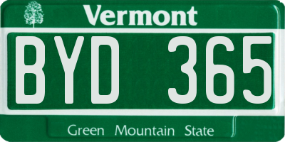 VT license plate BYD365