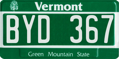 VT license plate BYD367
