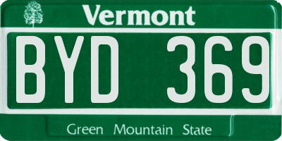 VT license plate BYD369