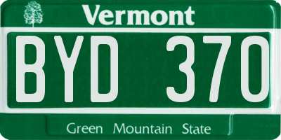 VT license plate BYD370