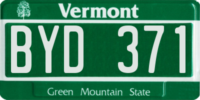 VT license plate BYD371