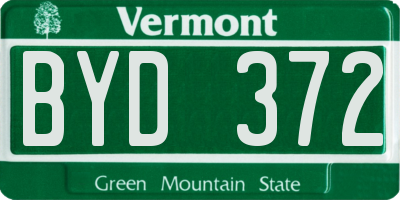 VT license plate BYD372