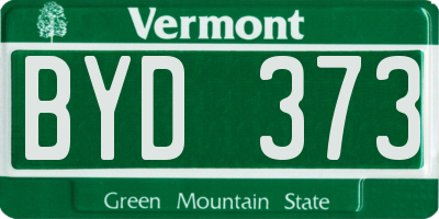 VT license plate BYD373