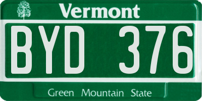 VT license plate BYD376