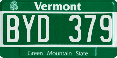 VT license plate BYD379