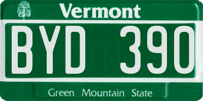 VT license plate BYD390