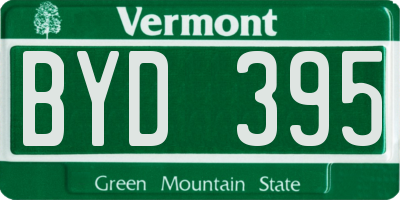 VT license plate BYD395