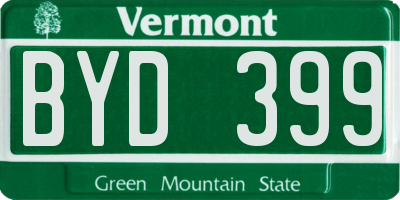 VT license plate BYD399