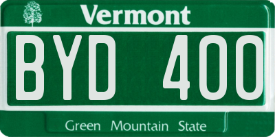 VT license plate BYD400