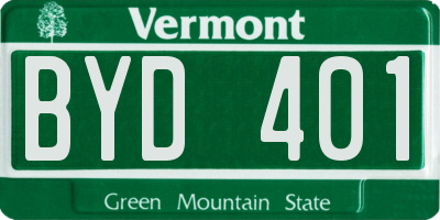 VT license plate BYD401