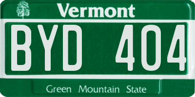 VT license plate BYD404