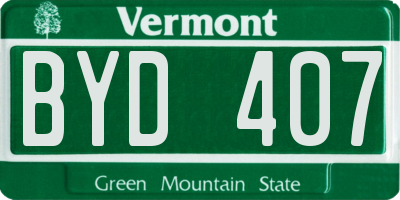 VT license plate BYD407