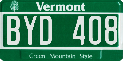 VT license plate BYD408