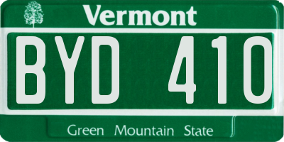 VT license plate BYD410