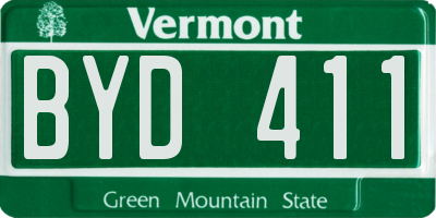 VT license plate BYD411