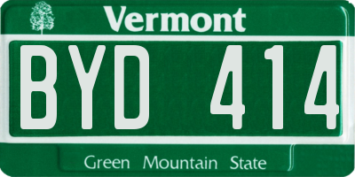 VT license plate BYD414