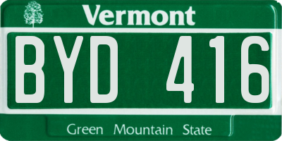 VT license plate BYD416