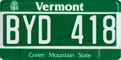 VT license plate BYD418