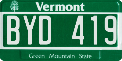 VT license plate BYD419