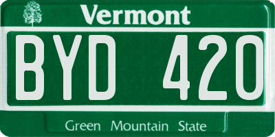 VT license plate BYD420