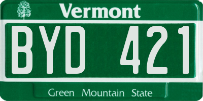 VT license plate BYD421