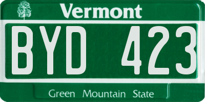 VT license plate BYD423