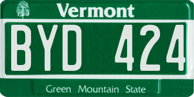 VT license plate BYD424