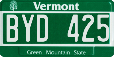 VT license plate BYD425