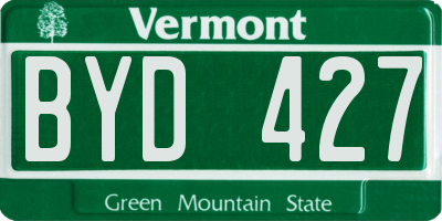 VT license plate BYD427