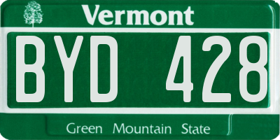 VT license plate BYD428