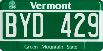 VT license plate BYD429