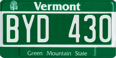 VT license plate BYD430
