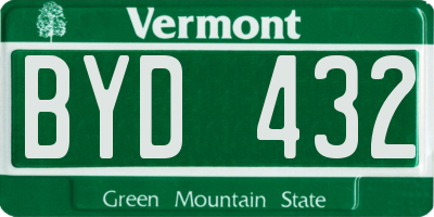 VT license plate BYD432