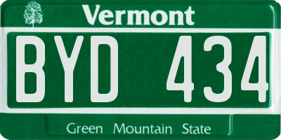 VT license plate BYD434