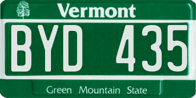 VT license plate BYD435