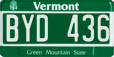 VT license plate BYD436