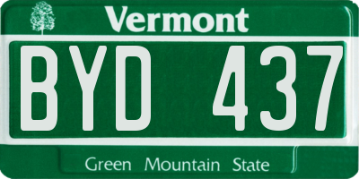 VT license plate BYD437