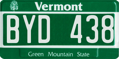 VT license plate BYD438