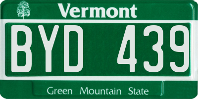 VT license plate BYD439