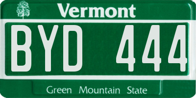 VT license plate BYD444